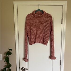 Forever 21 Terracotta Cropped Turtleneck Sweater